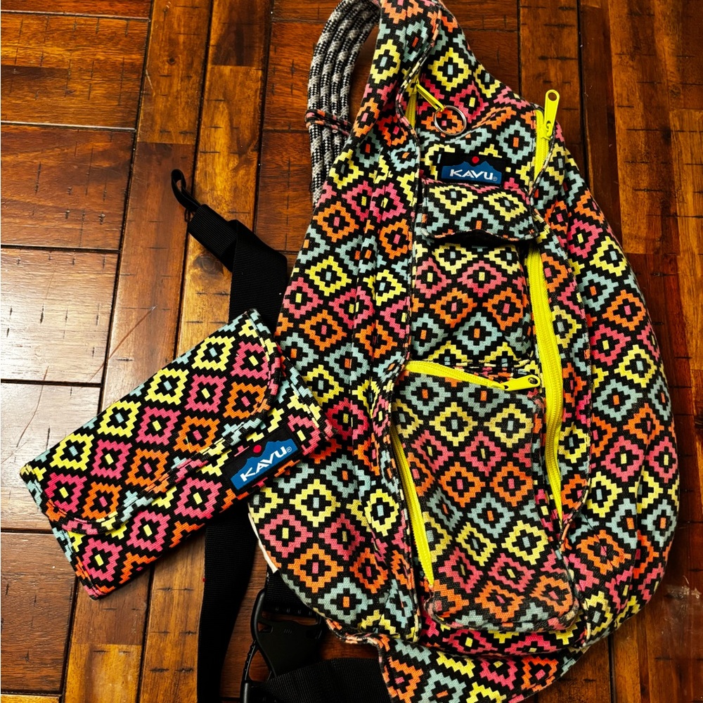 KAVU Patterned Sling Bag and Wallet